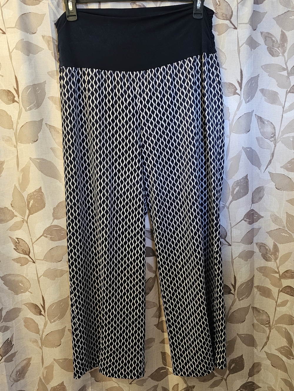 AGB women's Flowy Dress Pant Slack Navy Blue Comfortable Elastic High-mid Waist